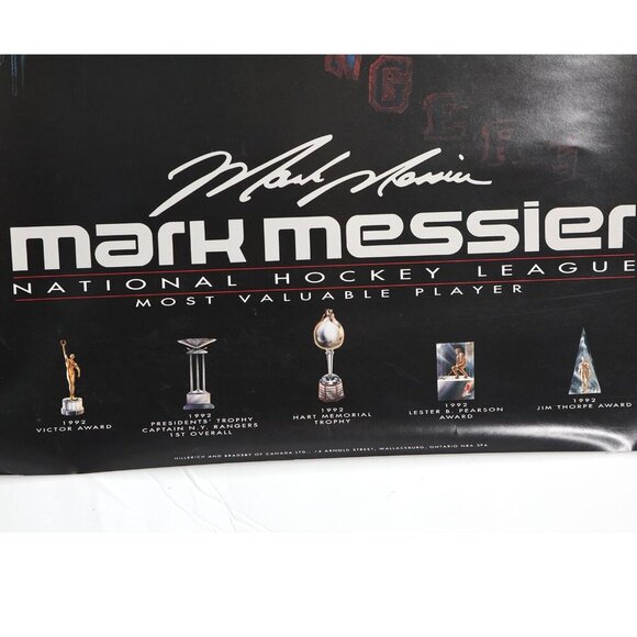1992 NHL Mark Messier NY Rangers Louisville Poster MVP Hockey The Moose Retro - Picture 3 of 4